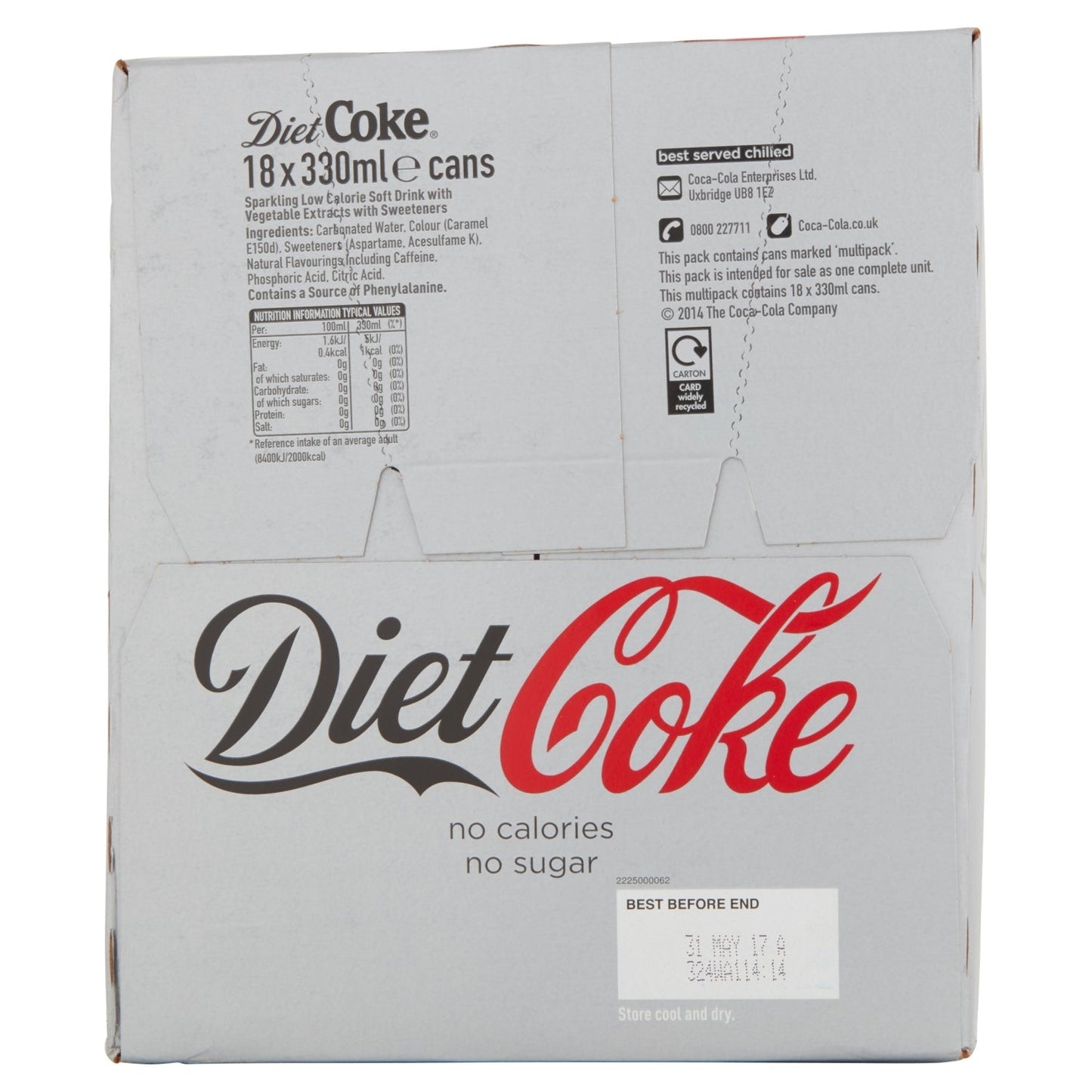 Diet Coke 18 x 330ml - UK Food & Drink - 5449000018915