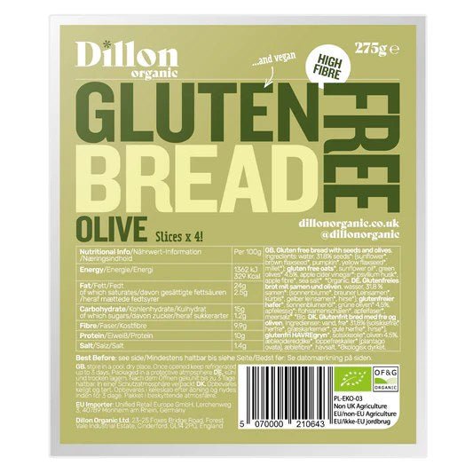 Dillon Organic Gluten Free Olive Bread - UK Food & Drink - 5070000210643