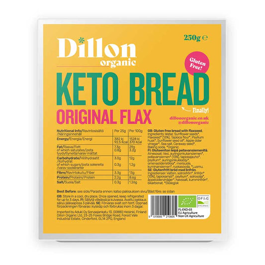 Dillon Organic Original Flax Keto Bread - UK Food & Drink - 5070000210605