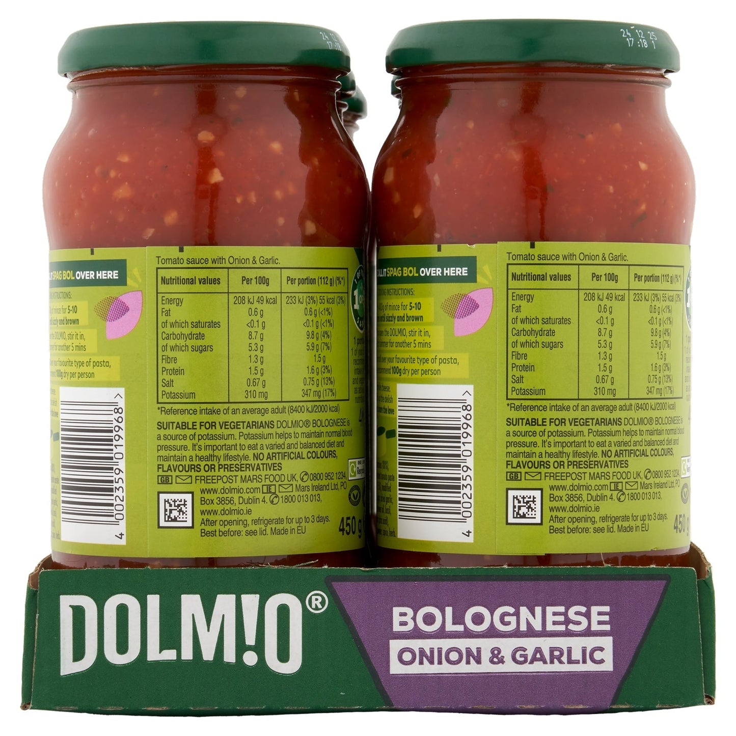 Dolmio Bolognese Onion & Garlic Sauce for Bolognese 450g - UK Food & Drink - 4002359019968