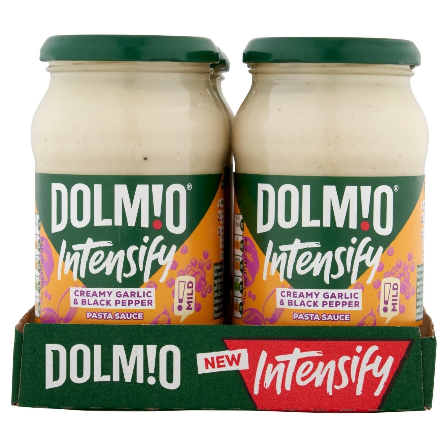 Dolmio Intensify Mild Creamy Garlic & Black Pepper Pasta Sauce 390g - UK Food & Drink - 4002359019357