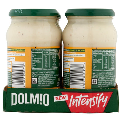 Dolmio Intensify Mild Creamy Garlic & Black Pepper Pasta Sauce 390g - UK Food & Drink - 4002359019357
