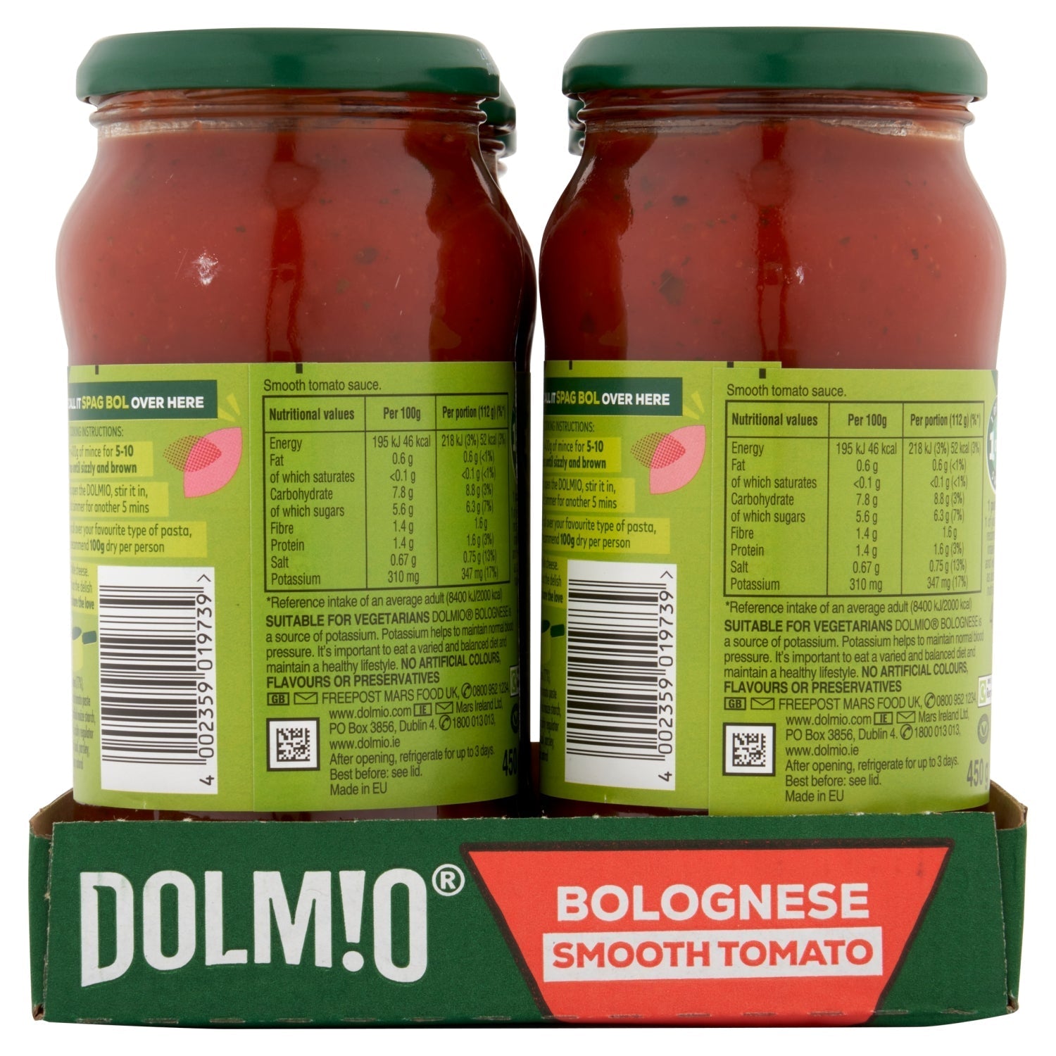 Dolmio Smooth Tomato Sauce for Bolognese 450g - UK Food & Drink - 4002359019739