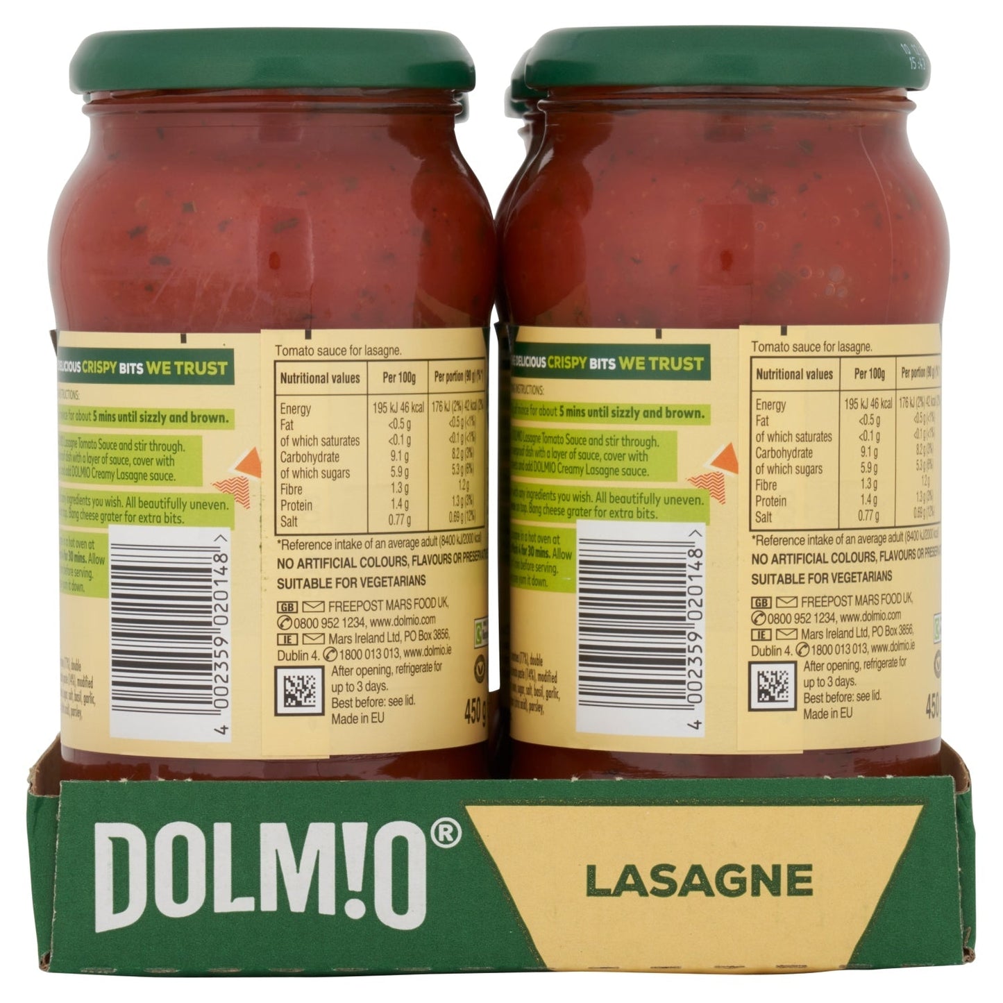 Dolmio Tomato Sauce for Lasagne 450g - UK Food & Drink - 4002359020148