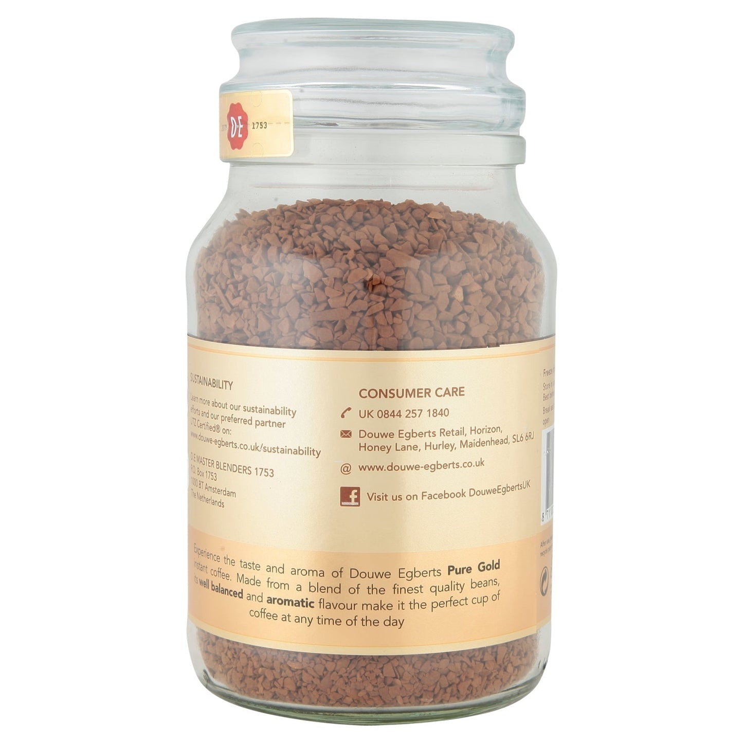 Douwe Egberts Pure Gold Medium Roast Instant Coffee 190g - UK Food & Drink - 8711000279472