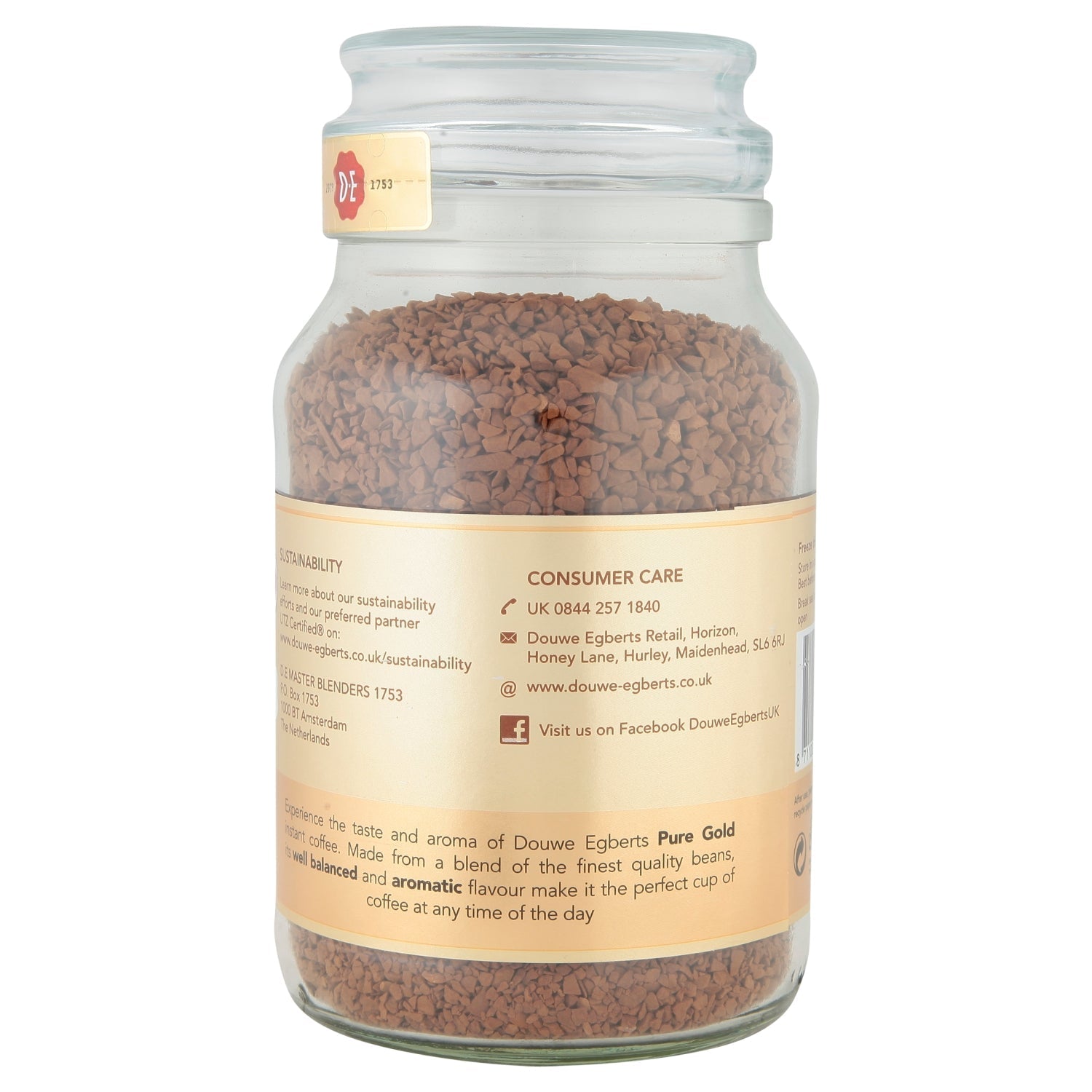 Douwe Egberts Pure Gold Medium Roast Instant Coffee 190g - UK Food & Drink - 8711000279472