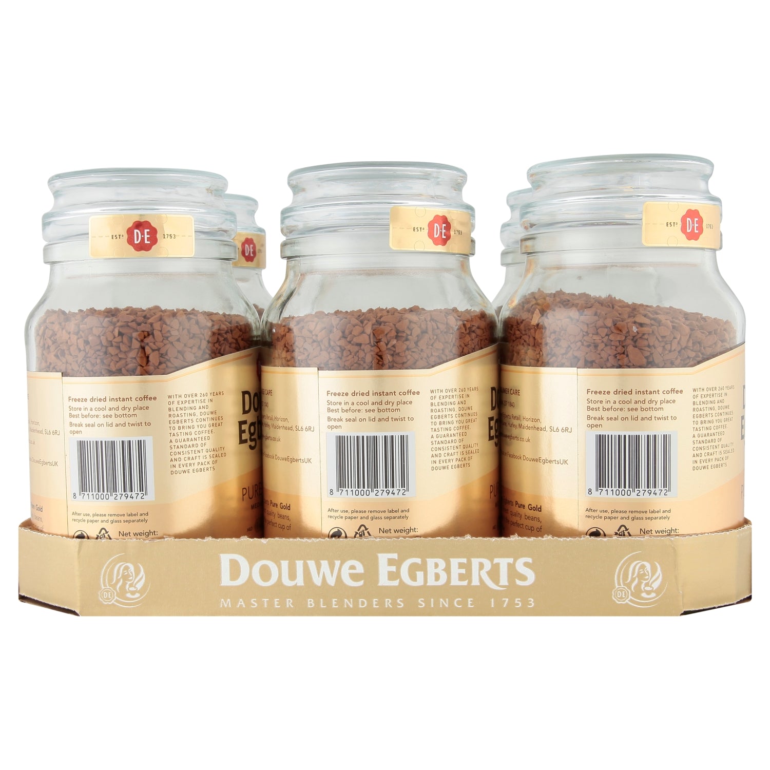 Douwe Egberts Pure Gold Medium Roast Instant Coffee 190g - UK Food & Drink - 8711000279472
