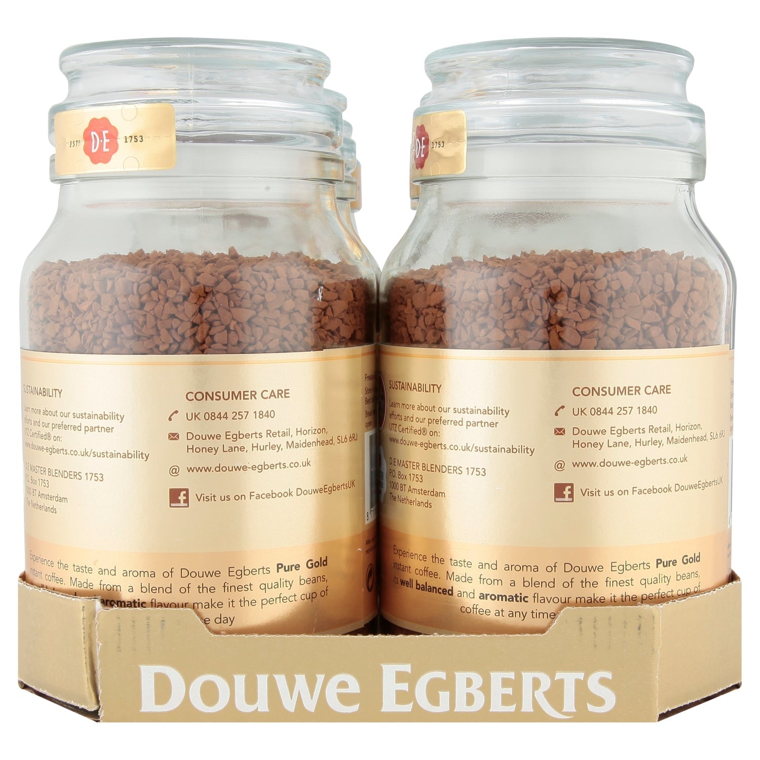 Douwe Egberts Pure Gold Medium Roast Instant Coffee 190g - UK Food & Drink - 8711000279472