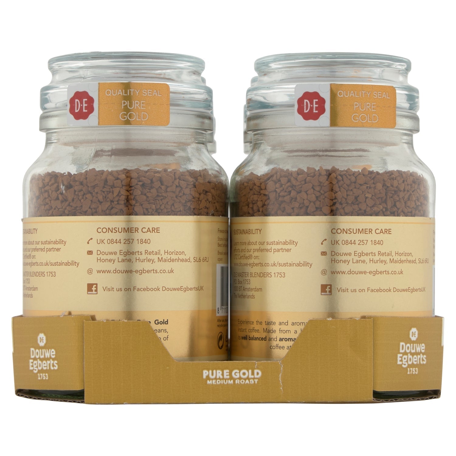 Douwe Egberts Pure Gold Medium Roast Instant Coffee 95g - UK Food & Drink - 8711000279380