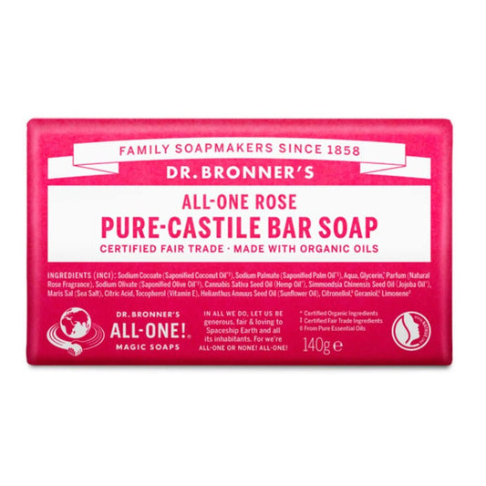 Dr Bronner Organic Rose Soap Bar - UK Food & Drink - 18787231401