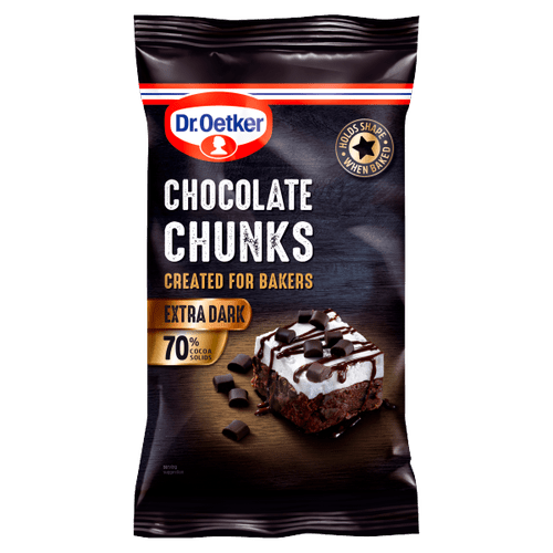 Dr. Oetker Extra Dark Chocolate Chunks 100g - UK Food & Drink - 5000254019310