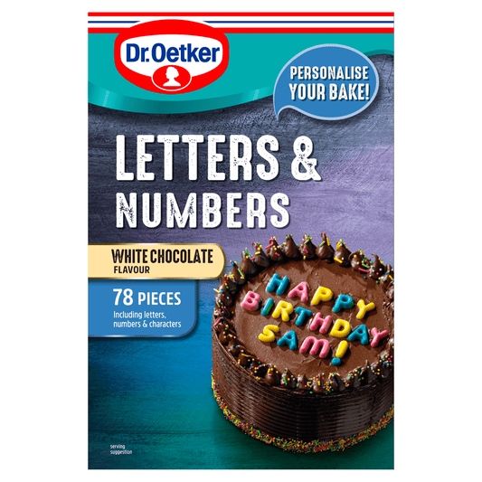 Dr. Oetker White Chocolate Flavour Letters & Numbers 40g - UK Food & Drink - 5000254020668