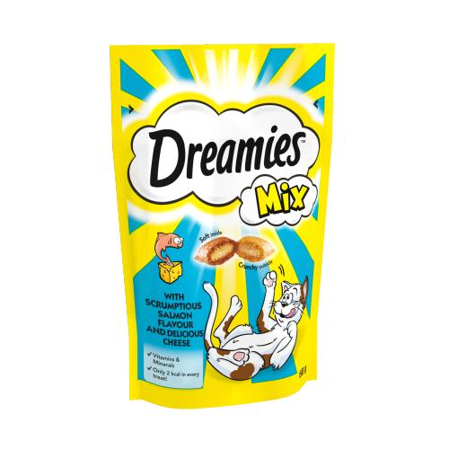 Dreamies Mix Cat Treat Biscuits with Salmon Flavour & Cheese 60g - UK Food & Drink - 4008429055287