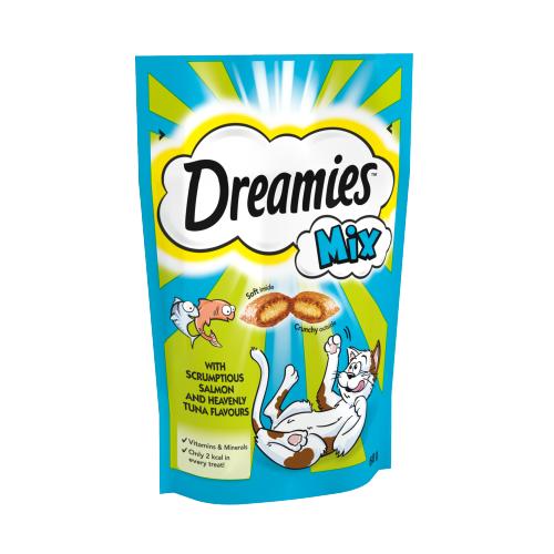 Dreamies Mix Cat Treat Biscuits with Salmon & Tuna Flavour 60g - UK Food & Drink - 4008429061158