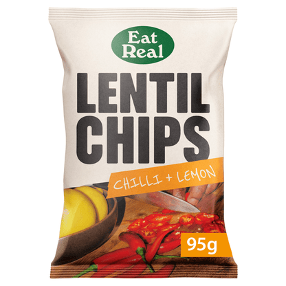 Eat Real Chilli + Lemon Lentil Chips 95g - UK Food & Drink - 5060878780416