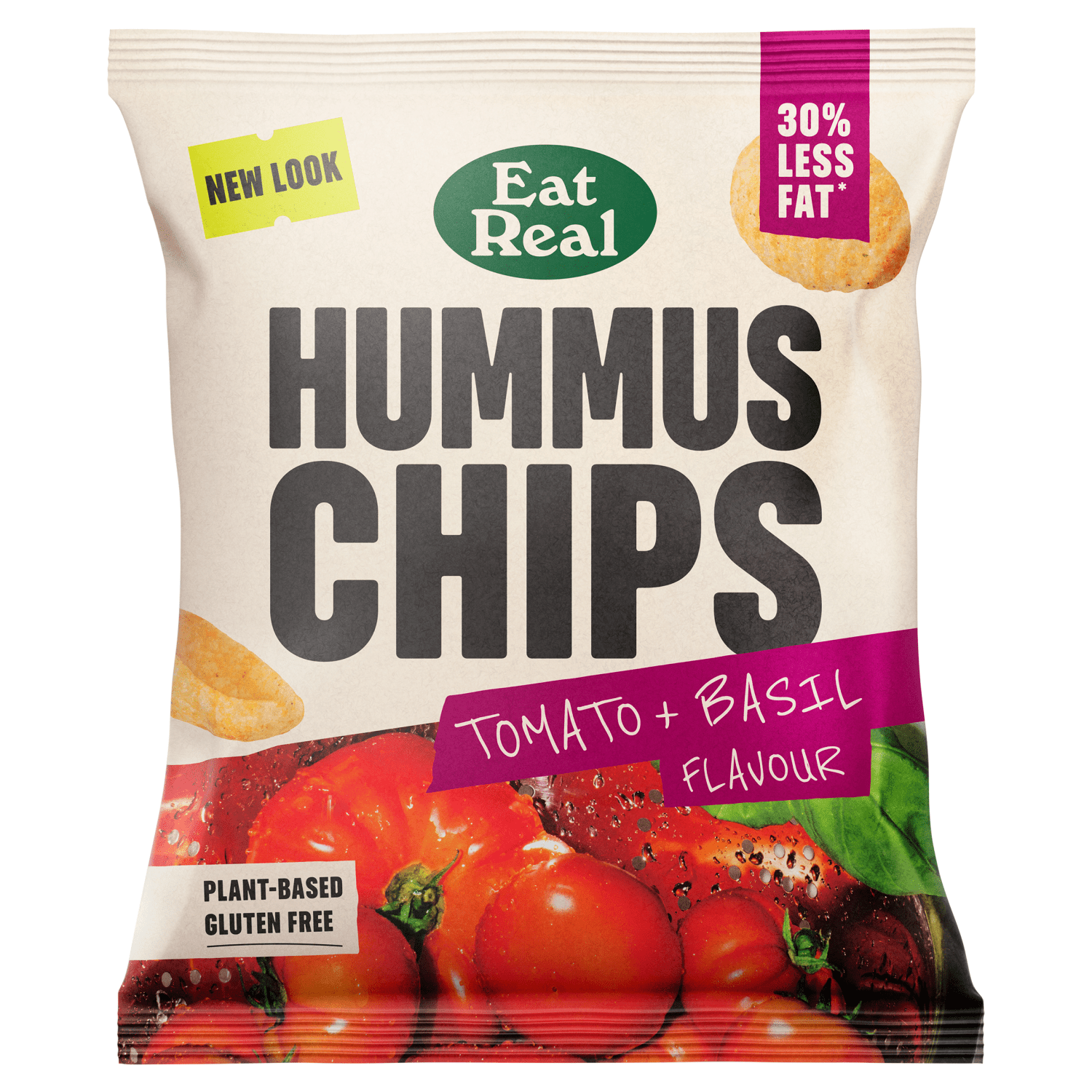 Eat Real Hummus Chips Tomato + Basil Flavour 22g - UK Food & Drink - 5060878780461