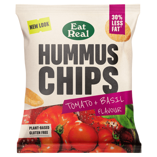 Eat Real Hummus Chips Tomato + Basil Flavour 22g - UK Food & Drink - 5060878780461