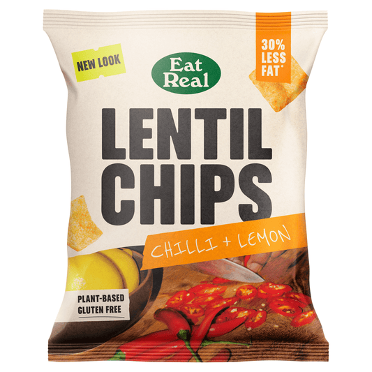 Eat Real Lentil Chips Chilli + Lemon 40g - UK Food & Drink - 5060878780546