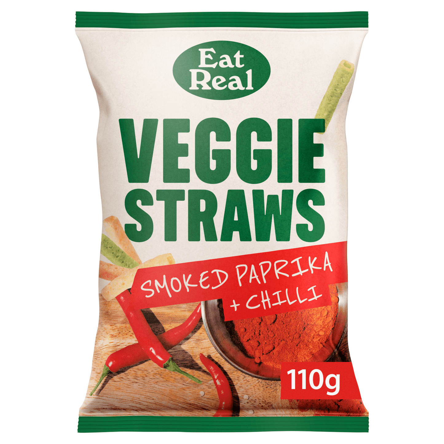 Eat Real Smoked Paprika + Chilli Veggie Straws 110g - UK Food & Drink - 5060878780744