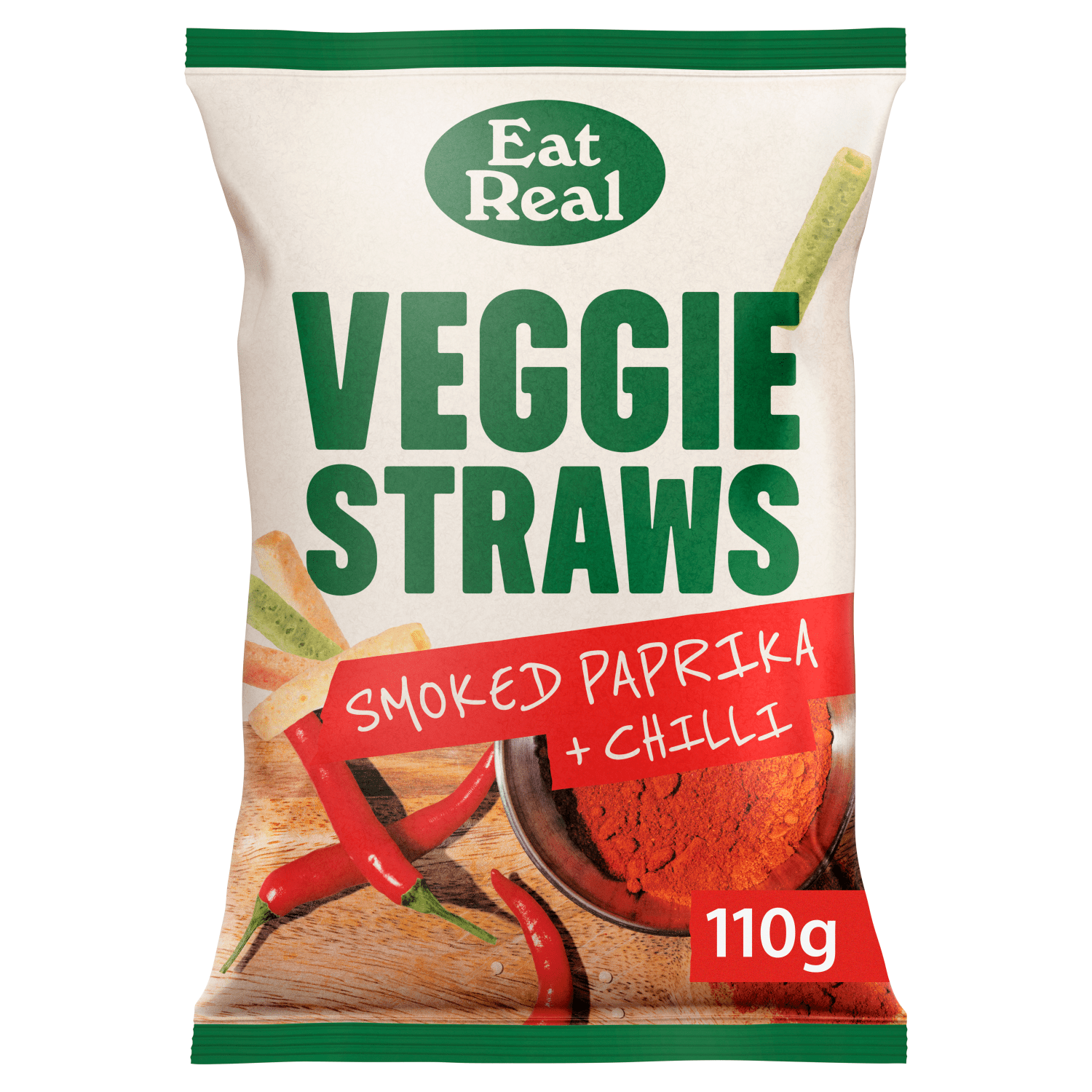 Eat Real Smoked Paprika + Chilli Veggie Straws 110g - UK Food & Drink - 5060878780744