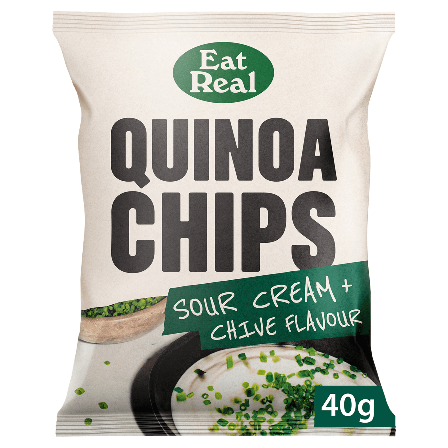 Eat Real Sour Cream + Chive Flavour Quinoa Chips 40g - UK Food & Drink - 5060878780607