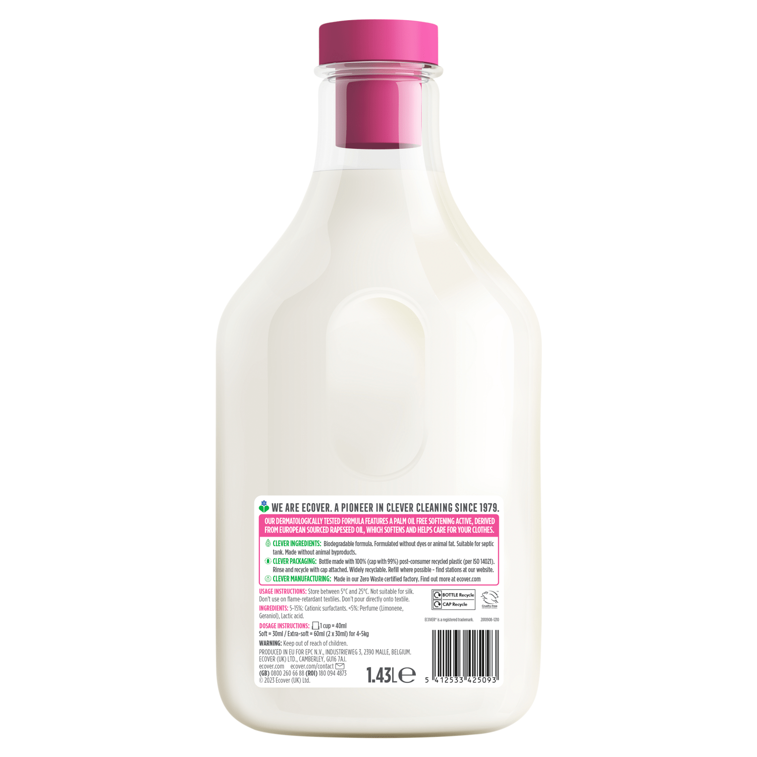 Ecover Fabric Softener Apple Blossom & Almond 1.43L - UK Food & Drink - 5412533425093