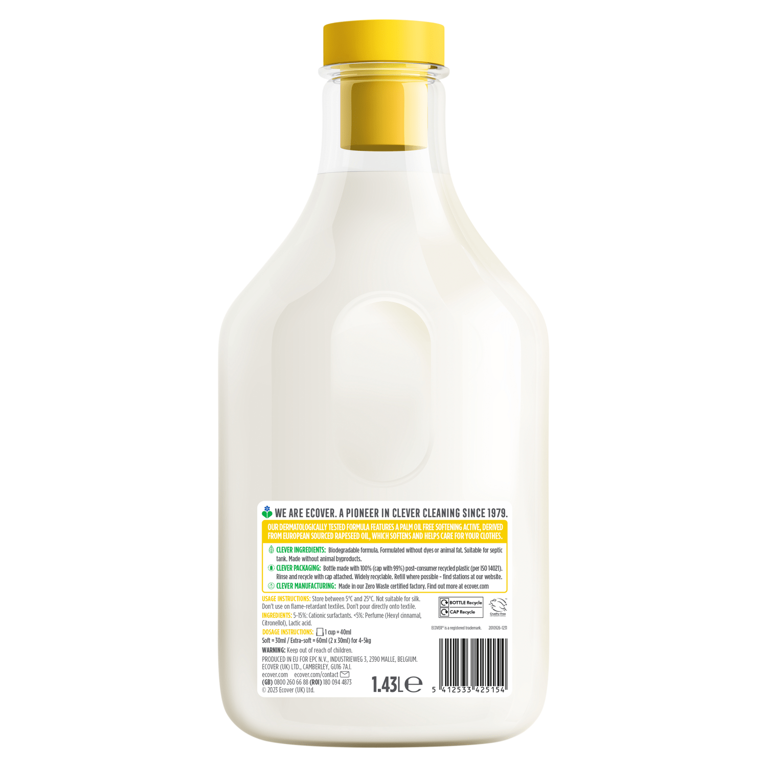 Ecover Fabric Softener Gardenia & Vanilla 1.43L - UK Food & Drink - 5412533425154