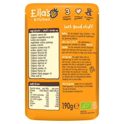 Ella's Kitchen Chicken Casserole with Thyme 10+ Months 190g - UK Food & Drink - 5060107332249