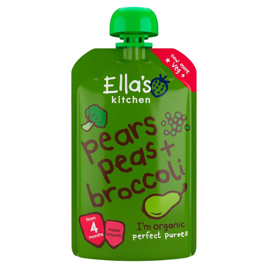 Ella's Kitchen Pears Peas + Broccoli from 4 Months 120g - UK Food & Drink - 5060107330245