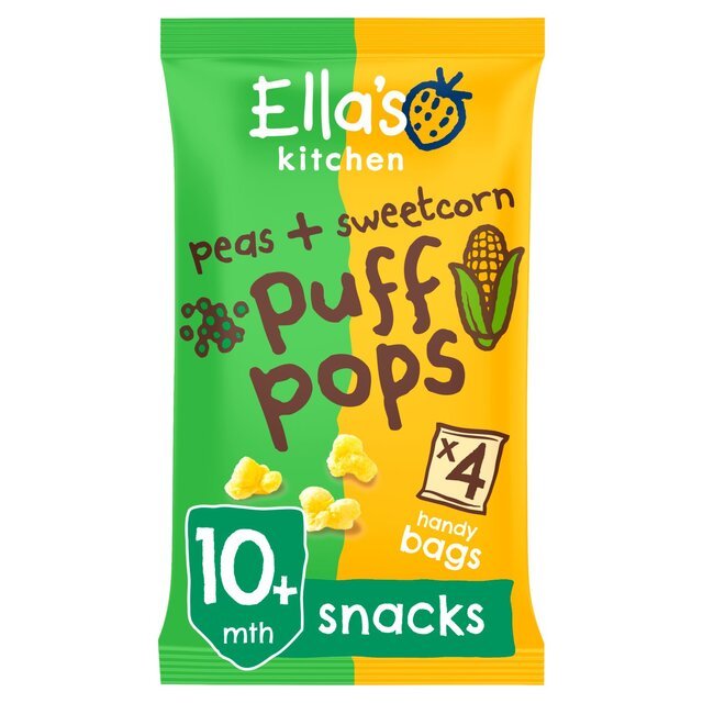 Ella's Kitchen Peas + Sweetcorn Puff Pops from 10 Months 4 x 9g (36g) - UK Food & Drink - 5060503502611