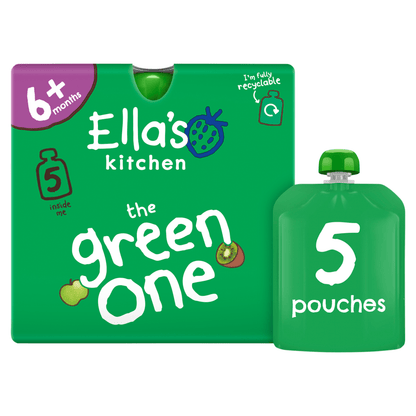 Ella's Kitchen The Green One Squished Smoothie Fruits 5 x 90g - UK Food & Drink - 5060107330405