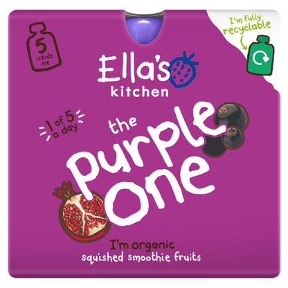 Ella's Kitchen the Purple One Squished Smoothie Fruits 5 x 90g - UK Food & Drink - 5060107330122