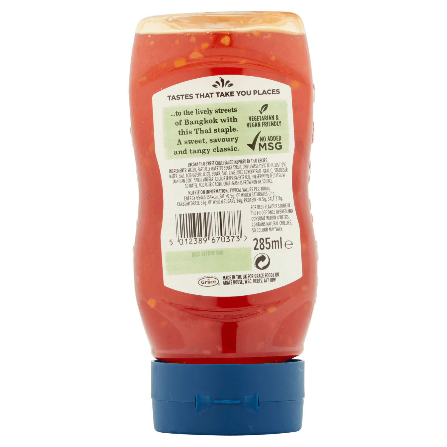 Encona Thai Sweet Chilli Sauce 285ml - UK Food & Drink - 5012389670373