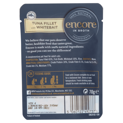 Encore in Broth Tuna Fillet with Whitebait 70g - UK Food & Drink - 5060122492737