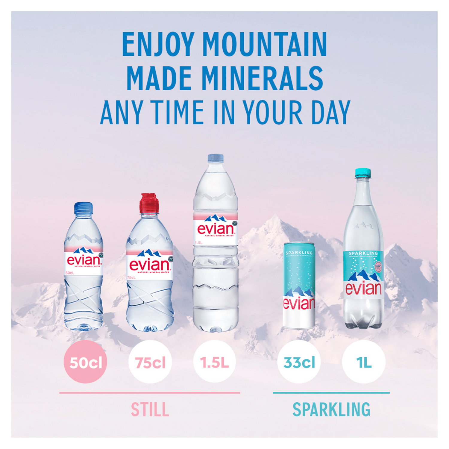 Evian Natural Mineral Water 6 x 50cl - UK Food & Drink - 3068320055022