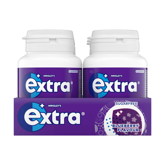Extra Blueberry Flavour Sugarfree Chewing Gum Bottle 46 Pieces - UK Food & Drink - 4009900551212