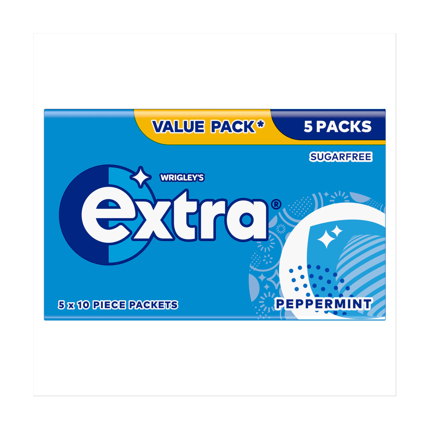 Extra Peppermint Sugarfree Chewing Gum Multipack 5x10 Pieces - UK Food & Drink - 4009900549394