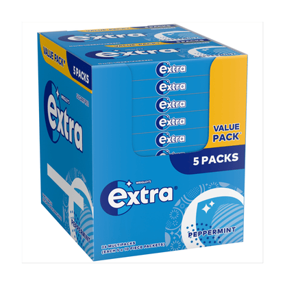 Extra Peppermint Sugarfree Chewing Gum Multipack 5x10 Pieces - UK Food & Drink - 4009900549394