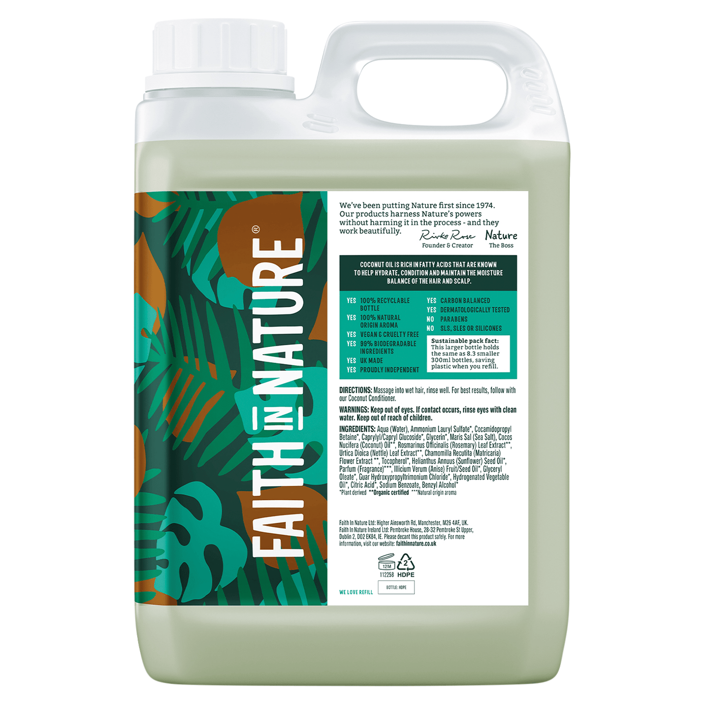 Faith in Nature Coconut Shampoo 2.5L - UK Food & Drink - 708002251016