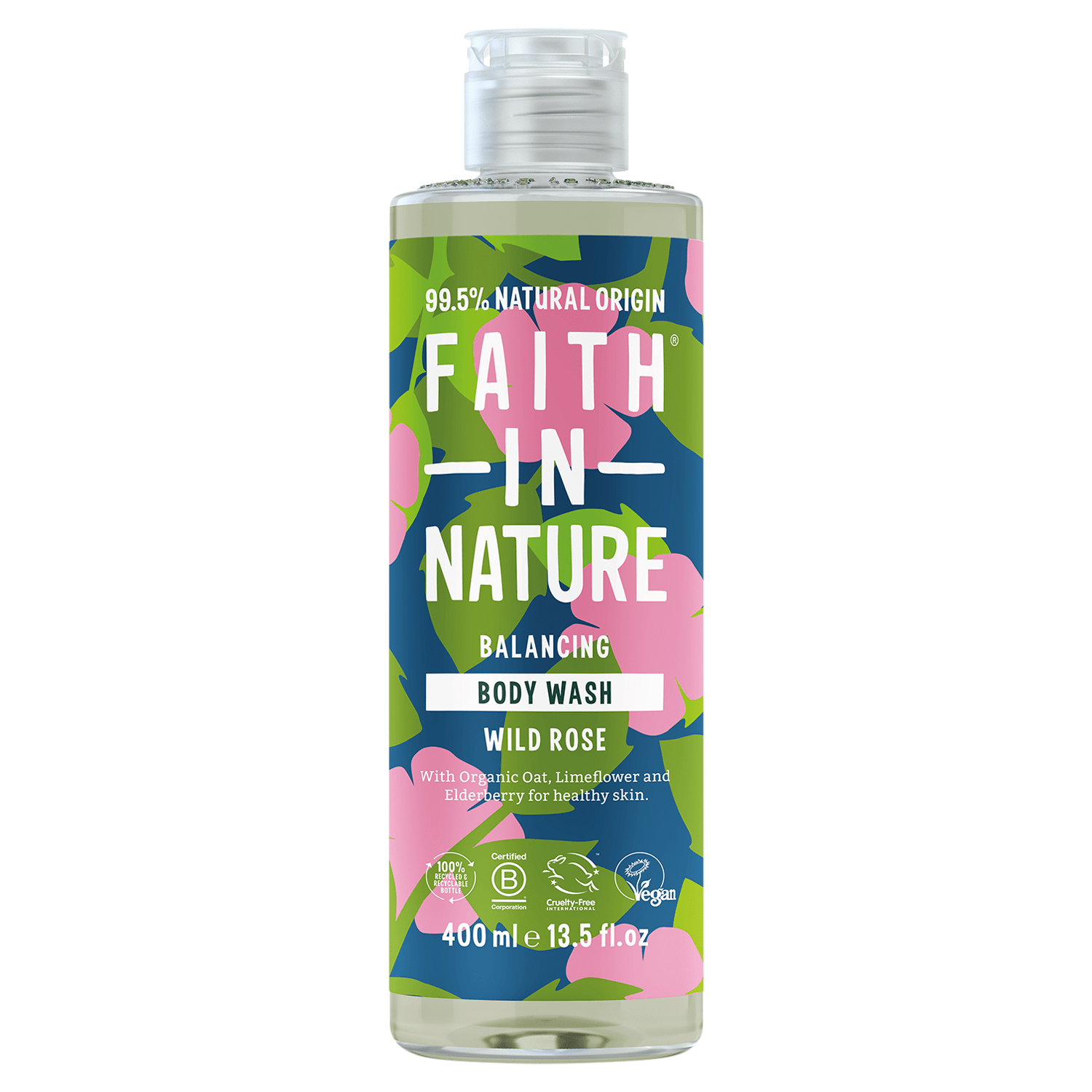 Faith in Nature Wild Rose Body Wash 400ml - UK Food & Drink - 708002407772