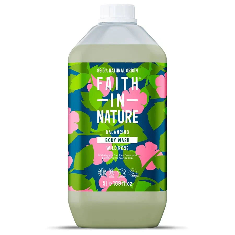 Faith in Nature Wild Rose Body Wash 5L - UK Food & Drink - 708002907777