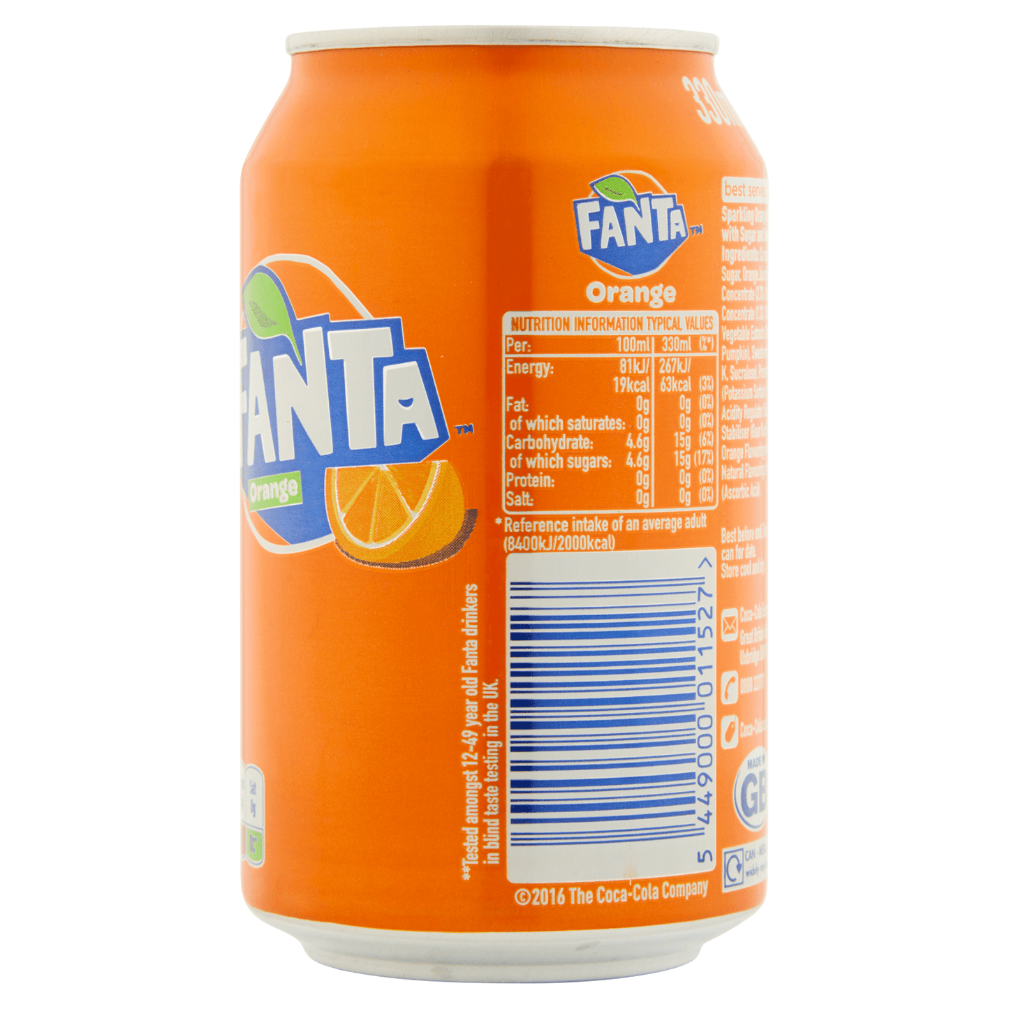 Fanta Orange 330ml - UK Food & Drink - 5449000011527