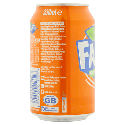 Fanta Orange 330ml - UK Food & Drink - 5449000011527