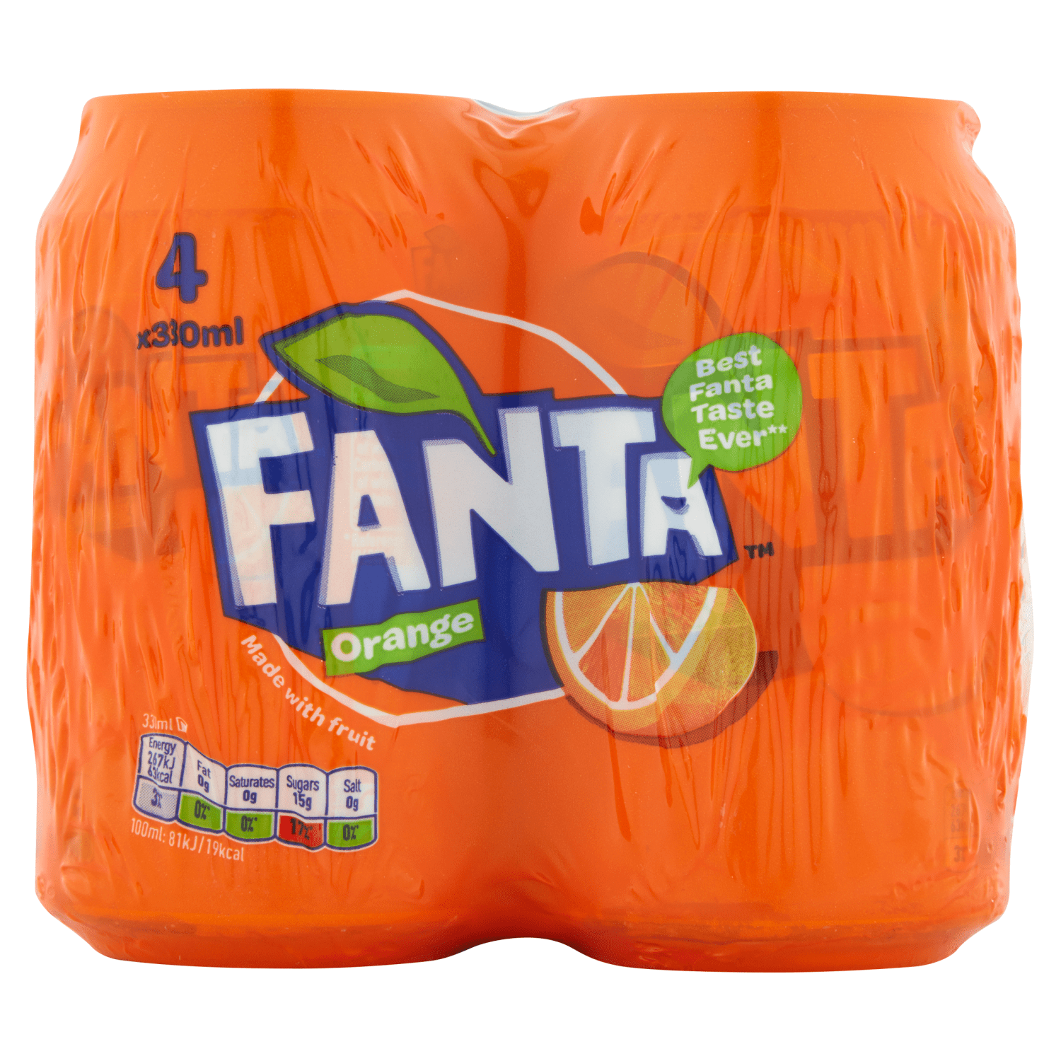 Fanta Orange 4 x 330ml - UK Food & Drink - 5449000051578