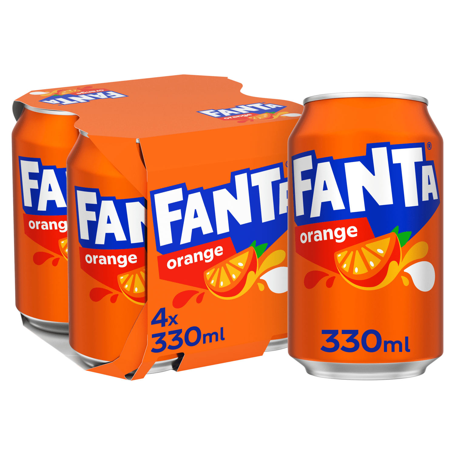 Fanta Orange 4 x 330ml - UK Food & Drink - 5449000051578