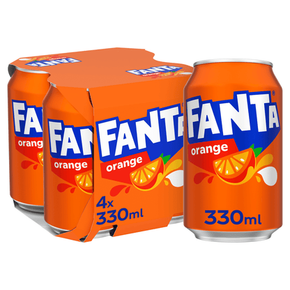 Fanta Orange 4 x 330ml - UK Food & Drink - 5449000051578