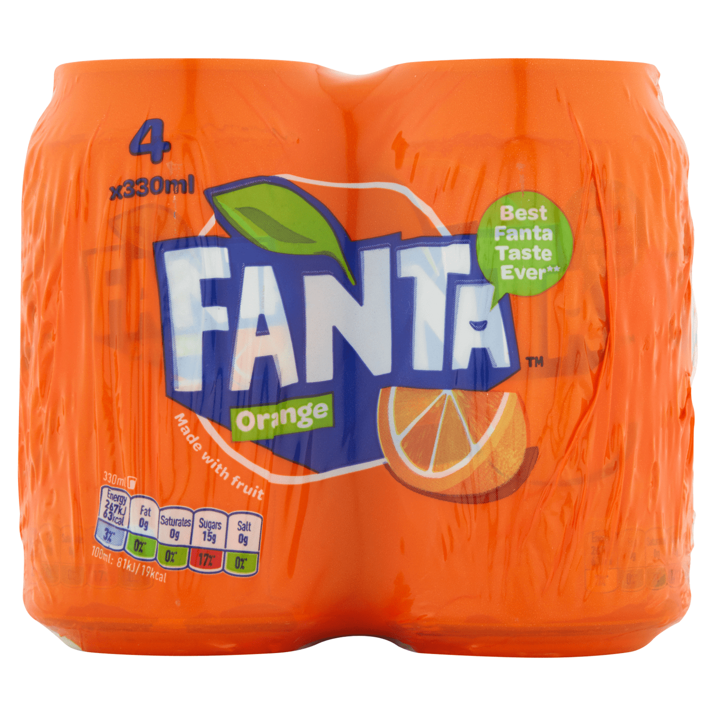 Fanta Orange 4 x 330ml - UK Food & Drink - 5449000051578