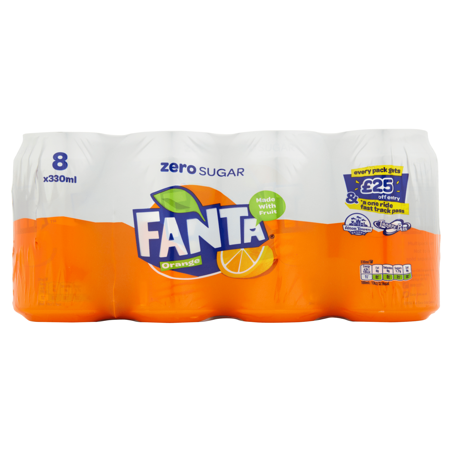Fanta Orange 8 x 330ml - UK Food & Drink - 5449000151087