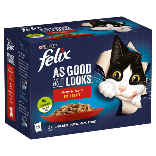 Felix As Good As It Looks Adult Cat Food Meaty Selection in Jelly 12 x 100g - UK Food & Drink - 7613034958846