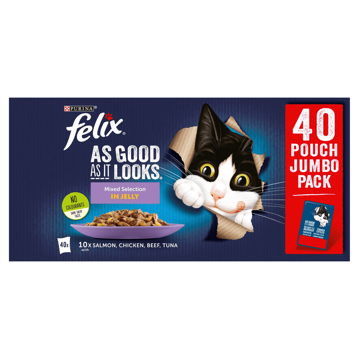 Felix As Good As It Looks Adult Cat Food Mixed Selection in Jelly 40 x 100g - UK Food & Drink - 7613036016223